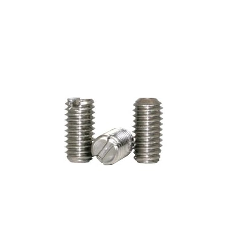 Slotted Socket Set Screws, Cup Point, 10-32 X 1/2, Stainless Steel, 18-8, Slotted Drive , 100PK